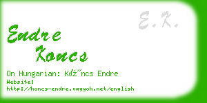 endre koncs business card